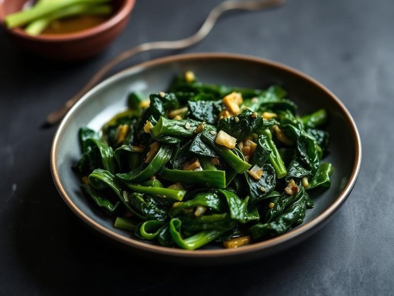 Sautéed collard greens with garlic and olive oil