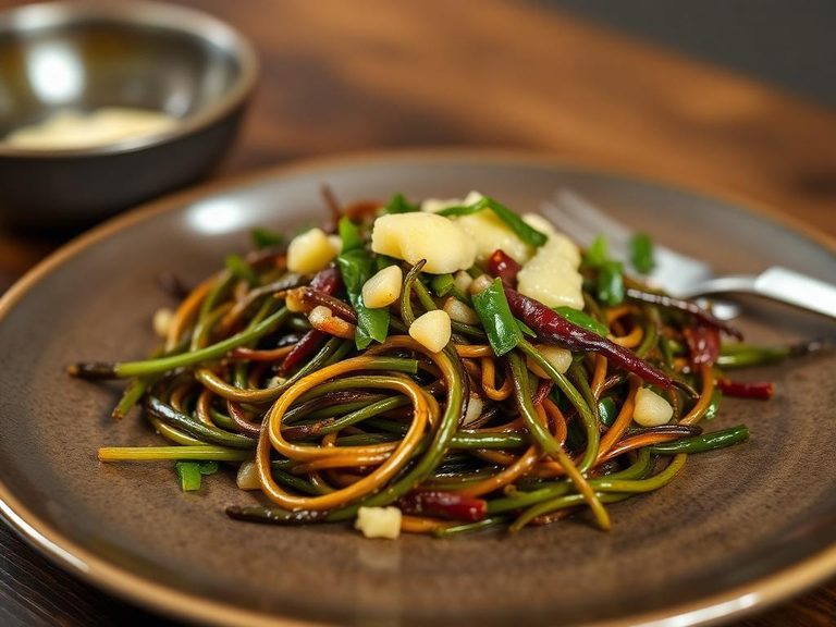 Sautéed fireweed with garlic and butter