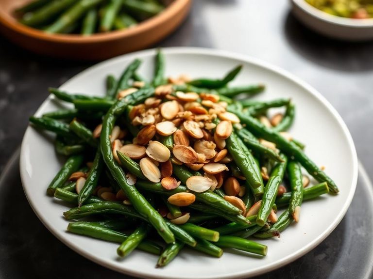 Sautéed Green Beans with Garlic and Almonds