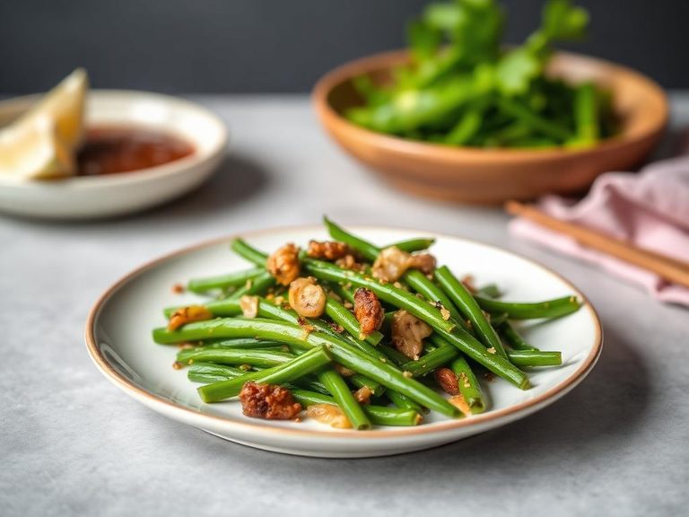 Sautéed green beans with garlic and soy