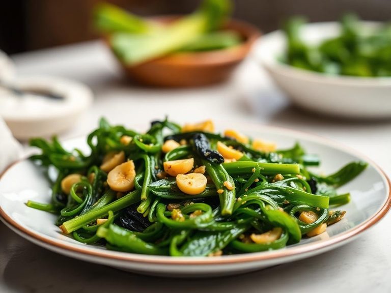 Sautéed greens with garlic and olive oil