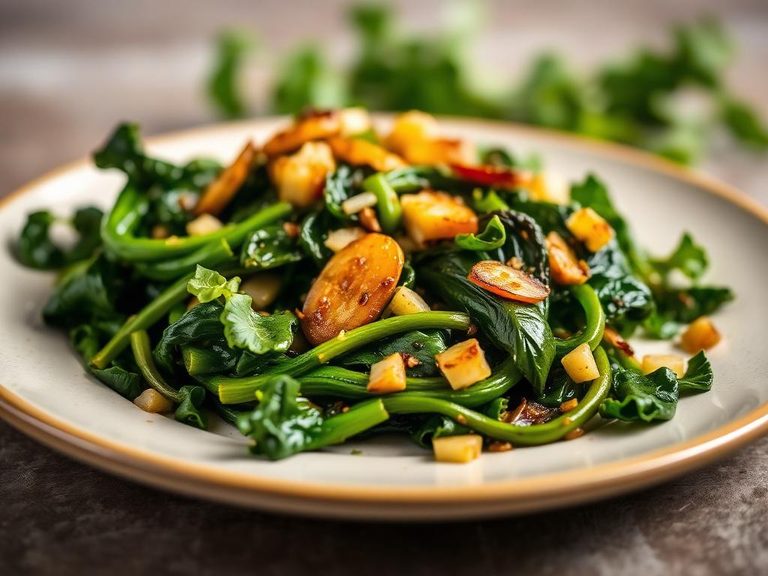 Sautéed greens with garlic