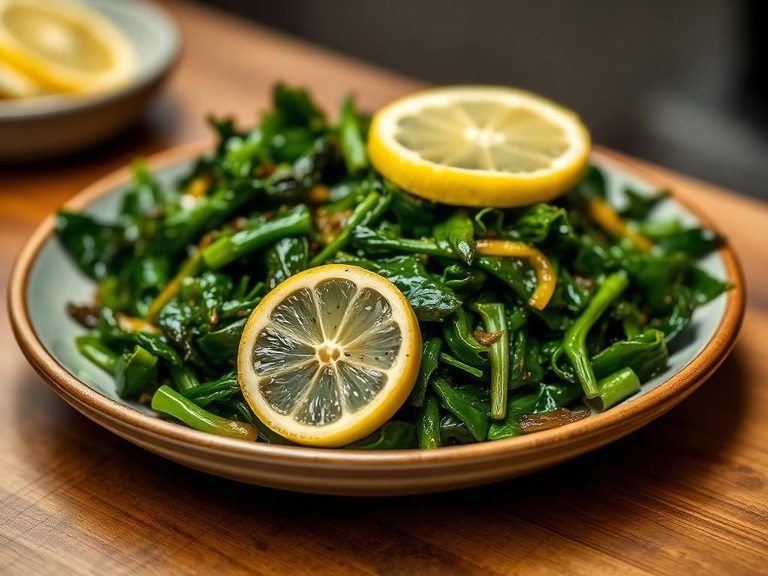 Sautéed greens with olive oil and lemon