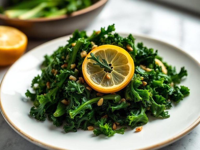 Sautéed kale with garlic and lemon