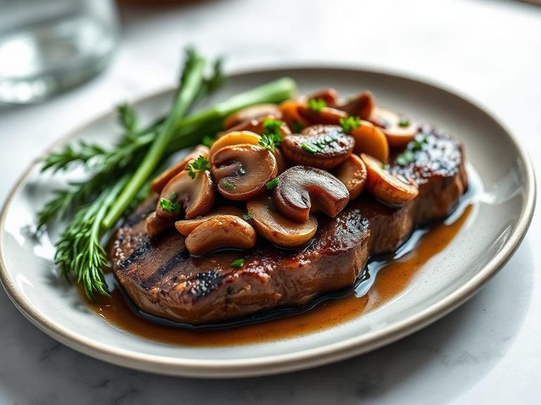 Sautéed mushrooms as a steak topping