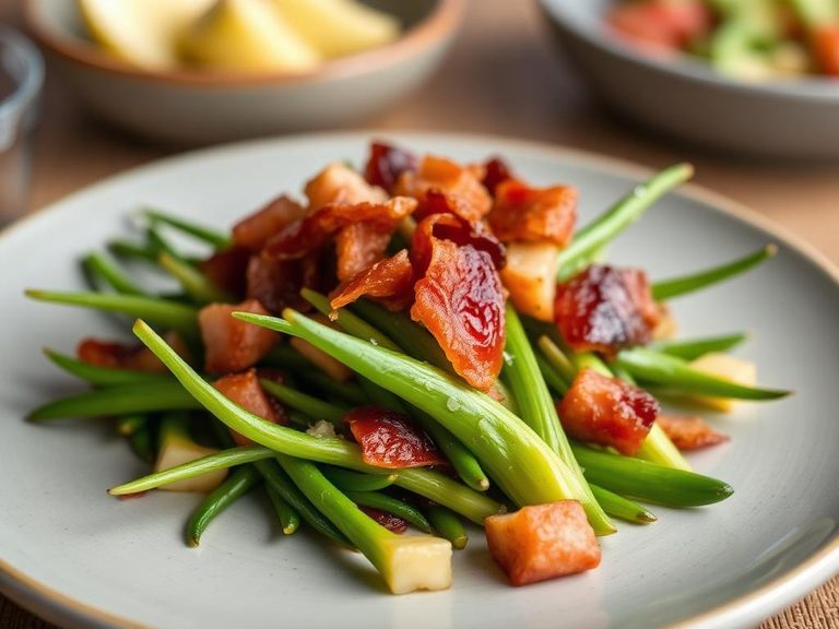 Sautéed Poke Shoots with Bacon