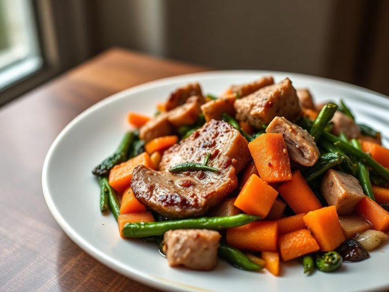 Sautéed Pork with Carrots and Greens