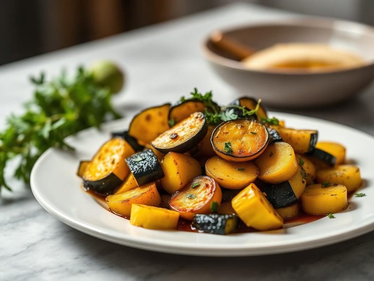 Sautéed summer squash with garlic and herbs