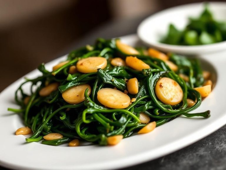 Sautéed Wild Greens with Garlic