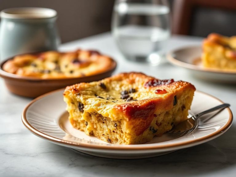 Savory bread pudding