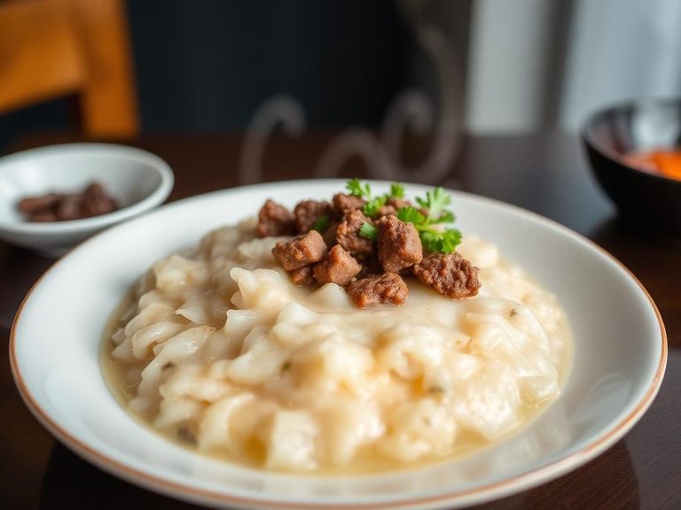 Savory Congee with Minced Beef