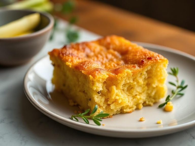 Savory cornbread pudding