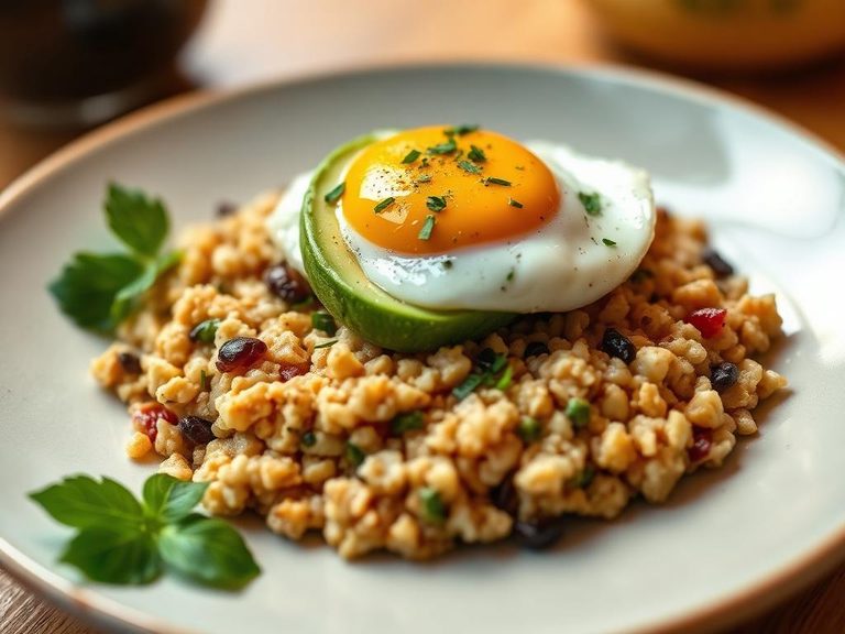 Savory Oatmeal with Egg and Avocado