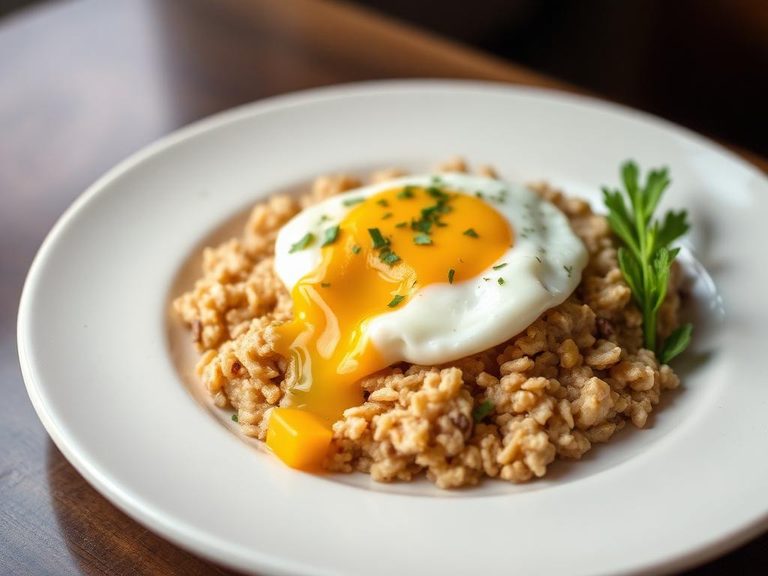 Savory Oatmeal with Egg & Cheese