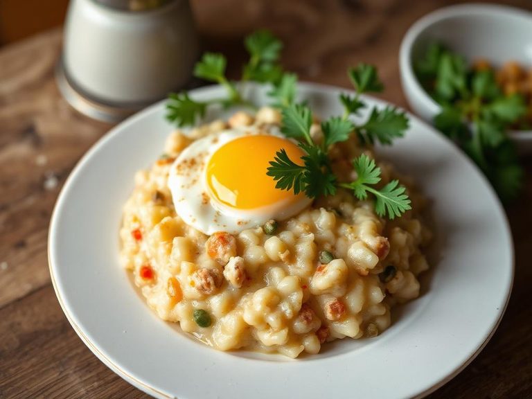 Savory Porridge with Egg and Cheese