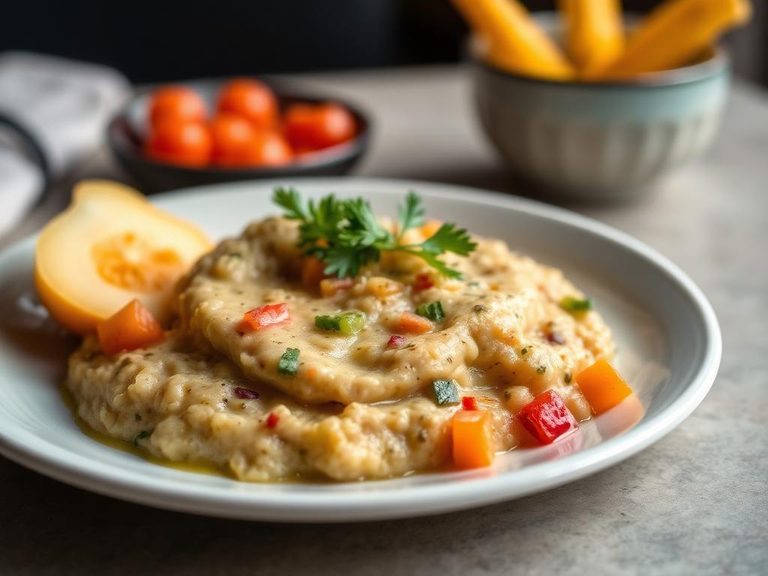 Savory puree with vegetable mash