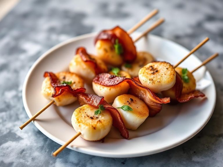 Scallop and Bacon Skewers
