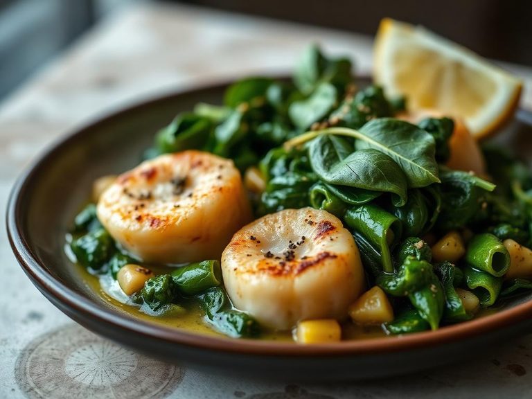 Scallop and Spinach Sauté