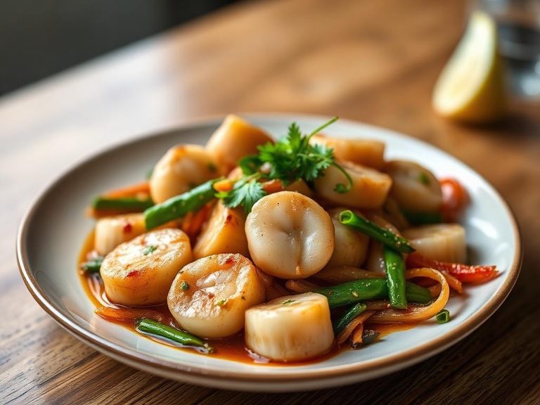 Scallop stir-fry