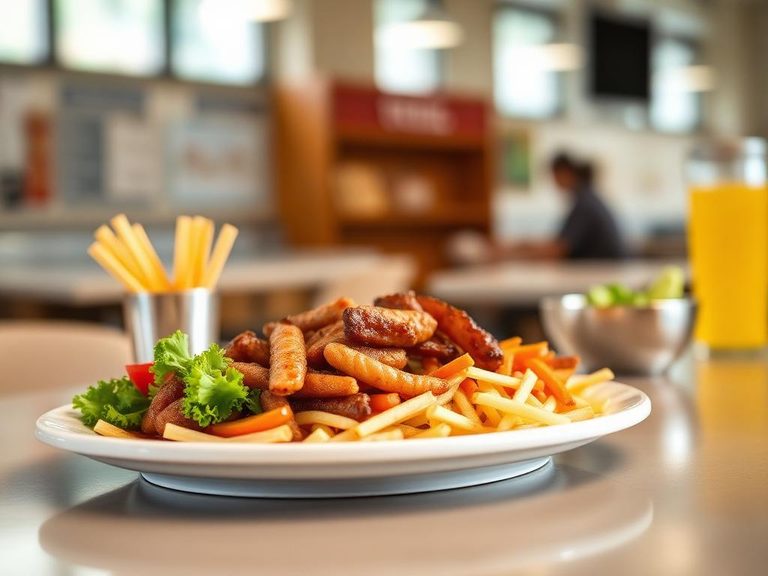 School cafeteria lunch