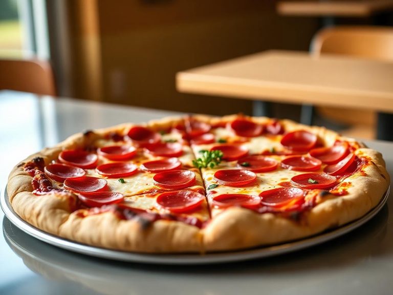 School cafeteria pepperoni pizza