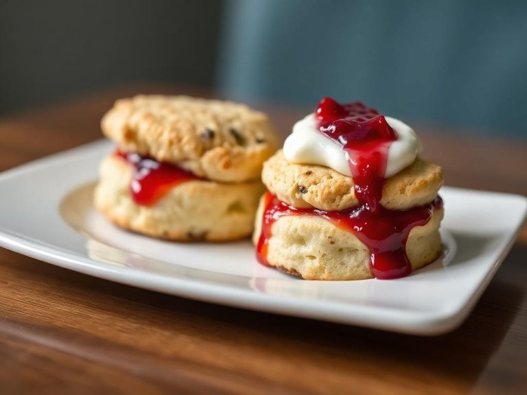 Scones with jam and cream