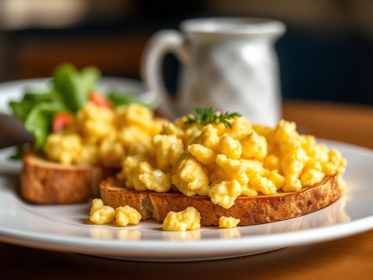 Scrambled eggs on toast