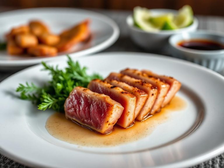 Seared Ahi Tuna (often served rare)
