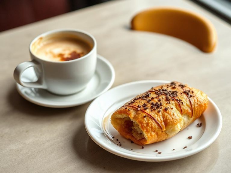 Served alongside a hot beverage as a quick snack