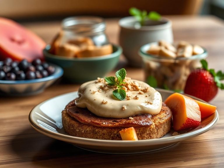 Served alongside fruit and nut butter