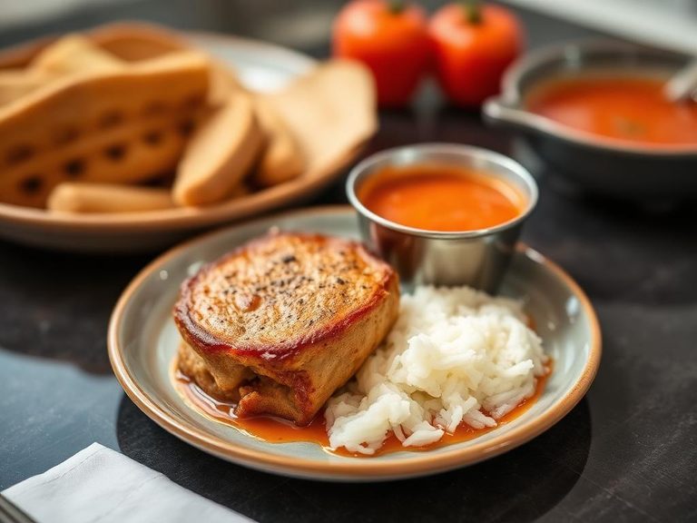 Served with tomato soup