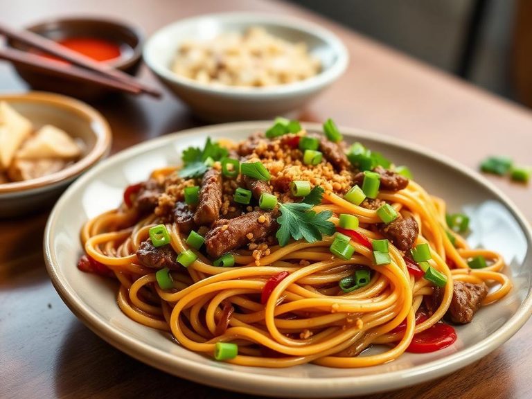 Sesame Beef Lo Mein