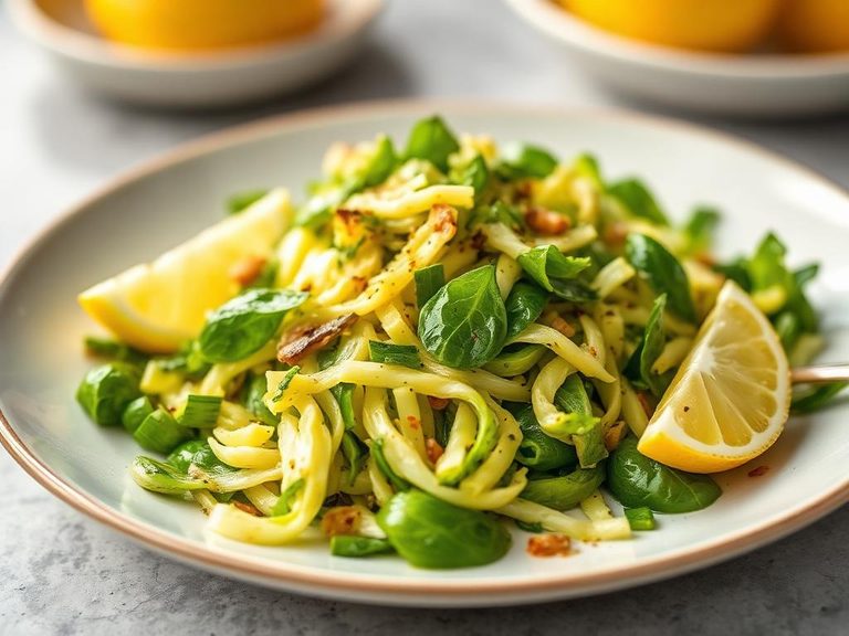 Shaved Brussels sprouts salad with lemon dressing