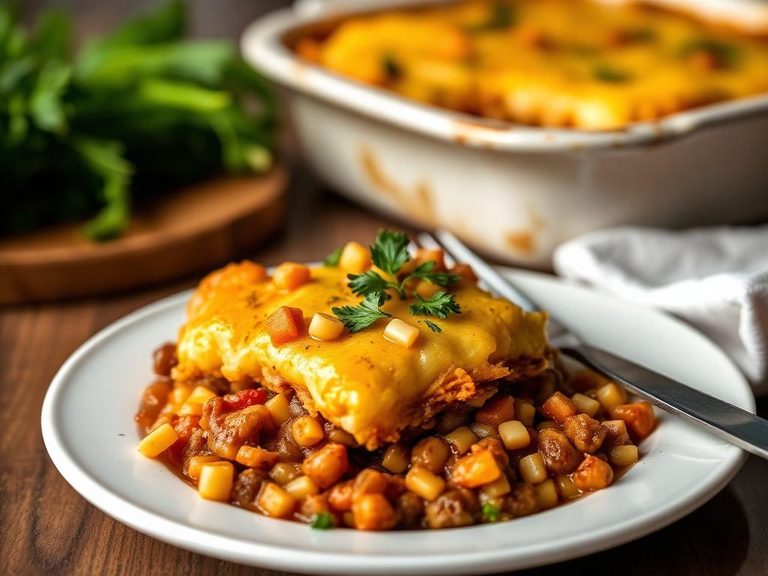Shepherd's Pie with Sweet Potato-Corn Topping