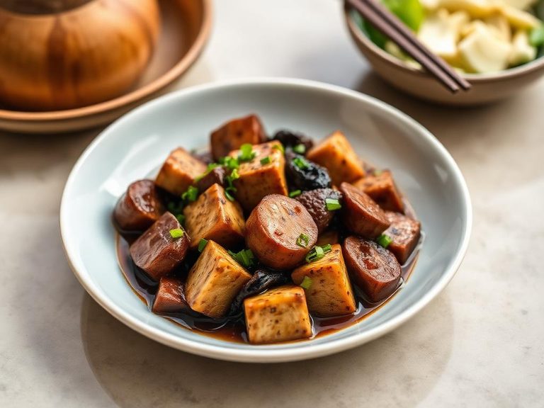 Shiitake and Tofu in Black Bean Sauce