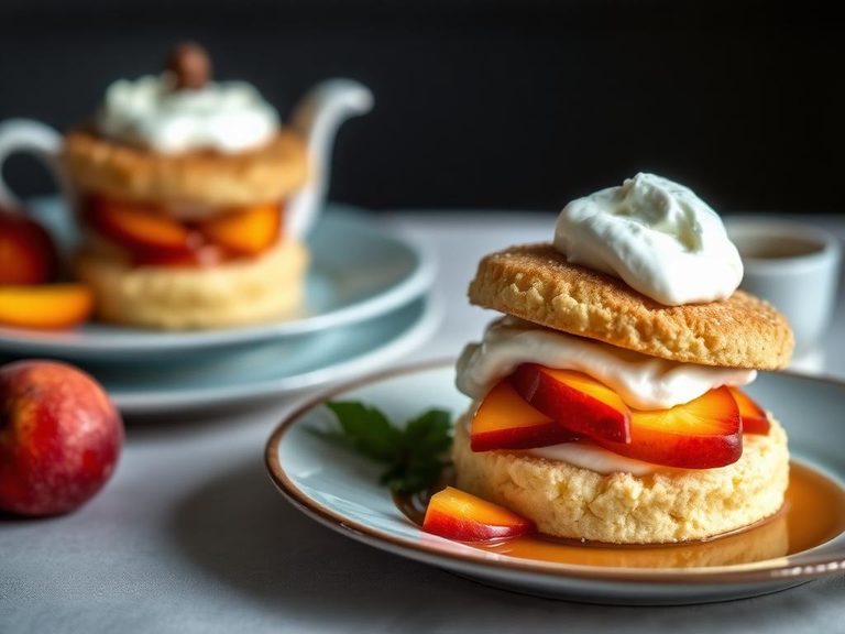 Shortcake with Peaches and Cream
