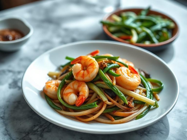 Shrimp and Bean Sprout Stir-Fry