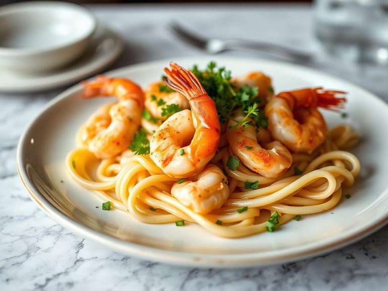 Shrimp Carbonara (American-style)