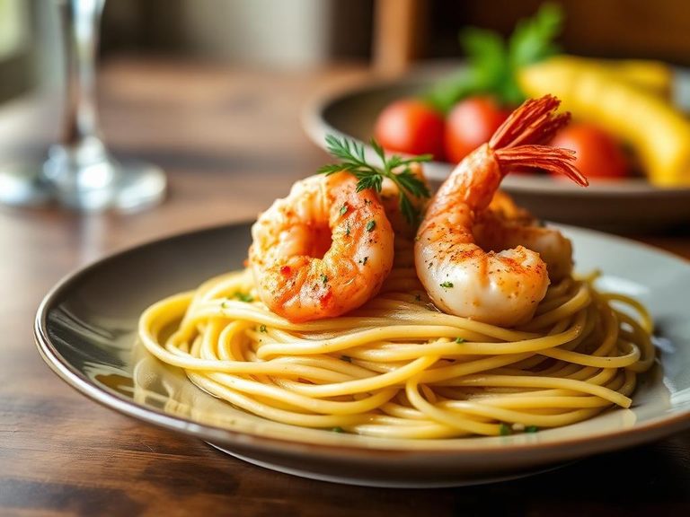 Shrimp Scampi over Pasta