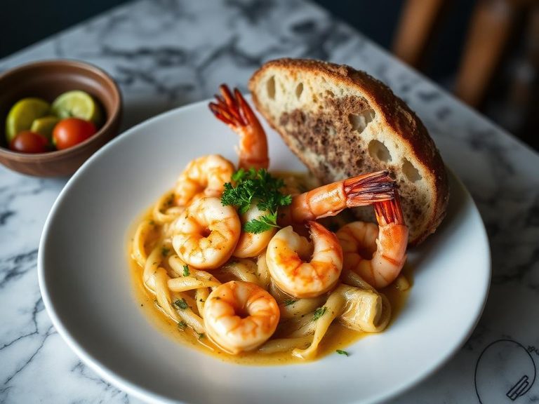 Shrimp Scampi with Crusty Bread