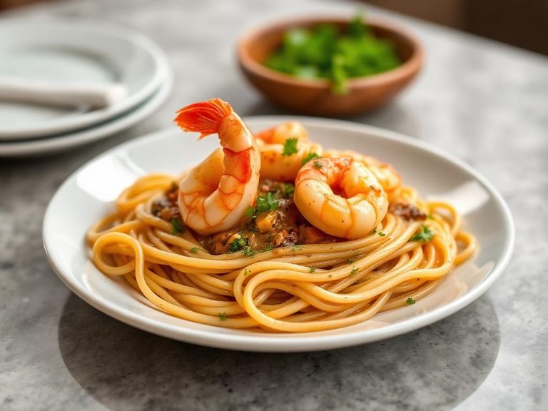 Shrimp Scampi with Whole Wheat Pasta