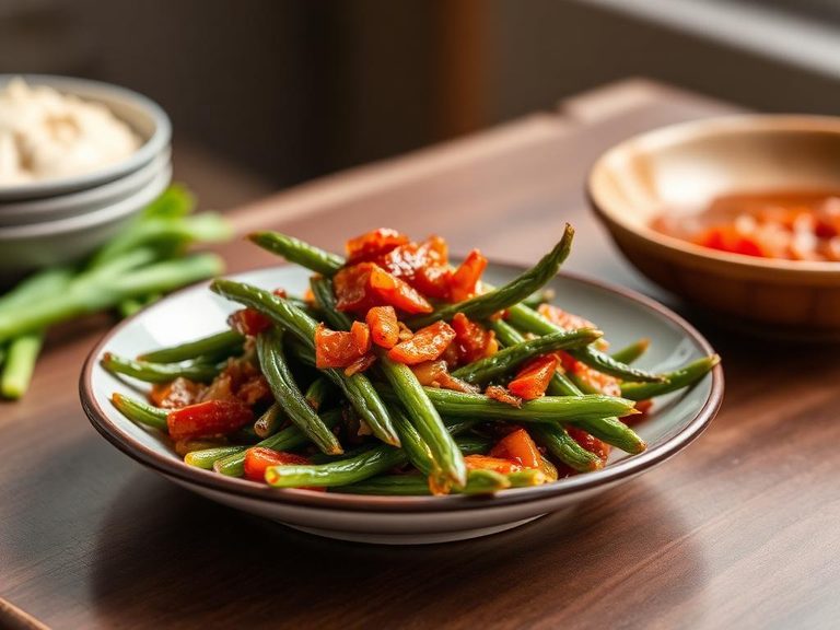 Sichuan dry-fried green beans