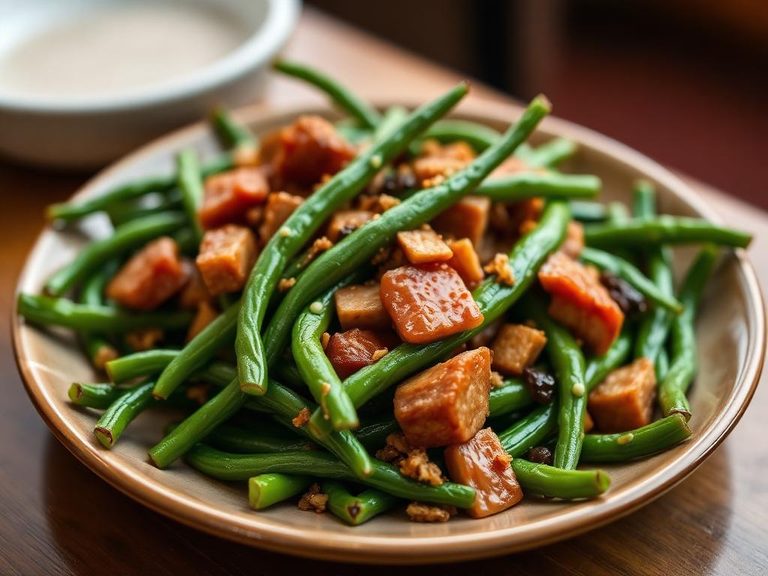 Sichuan Spicy Green Beans with Minced Pork