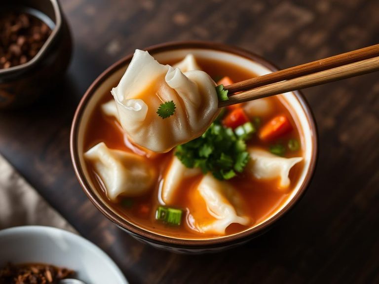 Sichuan Spicy Wonton Soup (Hong You Chao Shou)