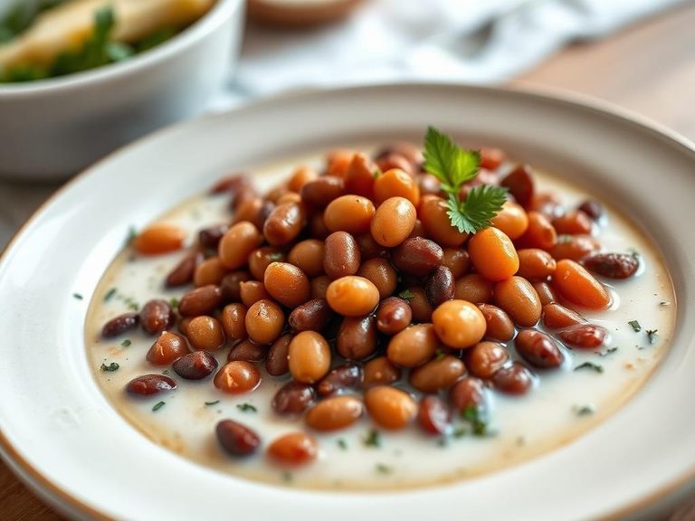 Simmered beans in coconut milk