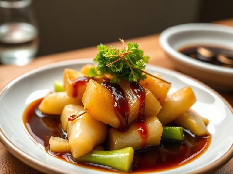 Simmered butterbur with soy sauce and mirin