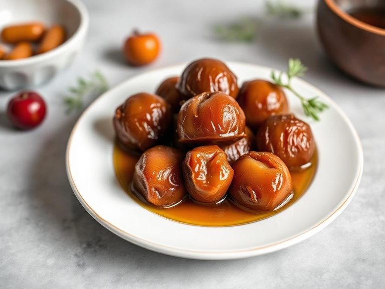 Simmered chestnuts in syrup