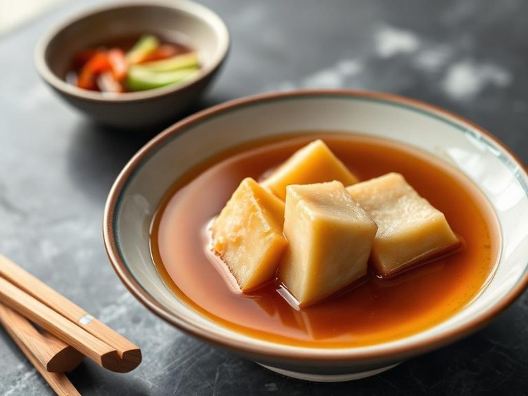 Simmered Koyadofu in Dashi Broth