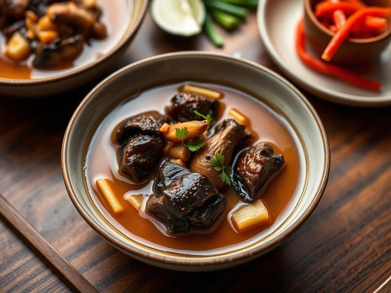 Simmered with black chicken in Chinese soups