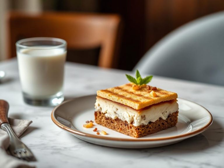Simple dessert with a glass of milk